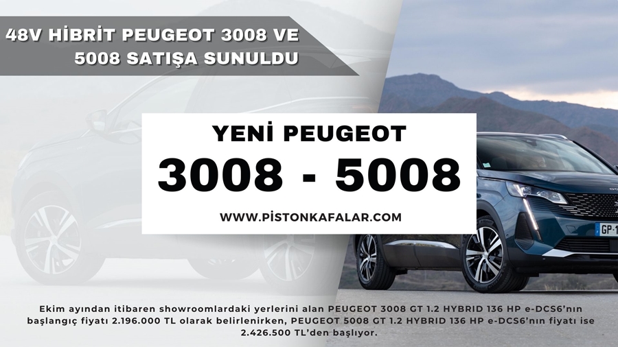48V Hibrit Peugeot 3008 ve 5008 Satışa Sunuldu